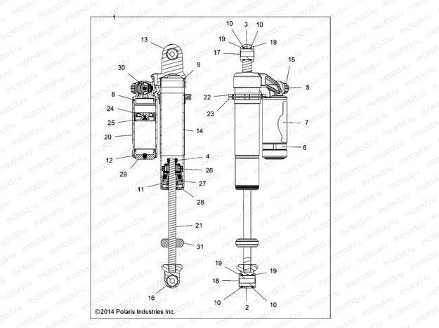 SUSPENSION | SUSPENSION, REAR SHOCK INTERNALS - Z15VAX87AL (49RGRSHOCKRR70442912)