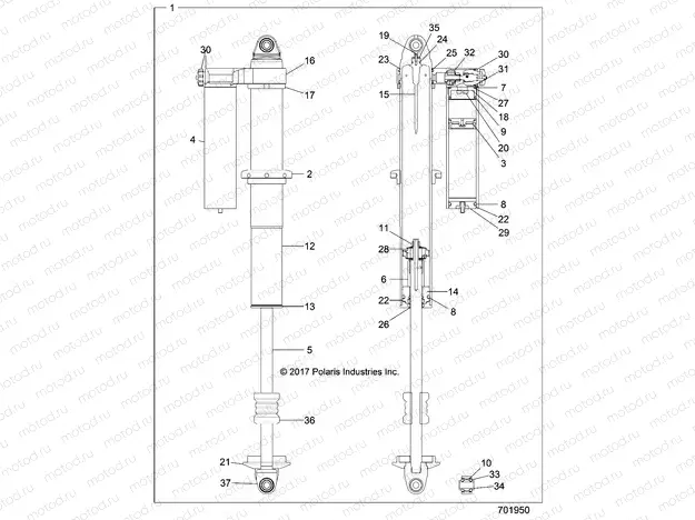 SUSPENSION | SUSPENSION, REAR SHOCK INTERNALS - Z18VFE92NB/NU (701950)