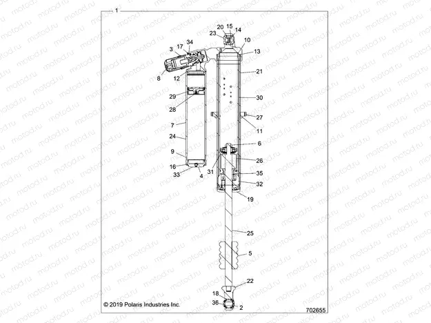 SUSPENSION | SUSPENSION, REAR SHOCK INTERNALS - Z20P4L92AG/AP/BG/BP/LG (702655)