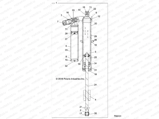 SUSPENSION | SUSPENSION, REAR SHOCK INTERNALS - Z20PAL92AG/AP/BG/BP/LG/G92AG/AP/LG (702431)