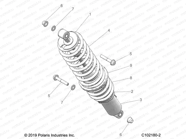 SUSPENSION | SUSPENSION, REAR SHOCK MOUNTING - A23SLE95PK (C102180-2)