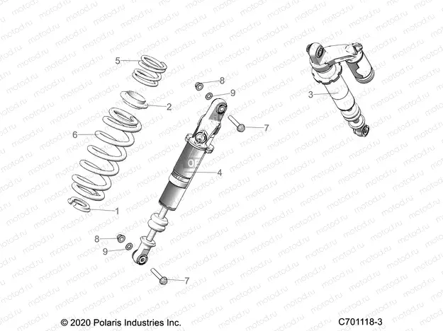 SUSPENSION | SUSPENSION, REAR SHOCK MOUNTING - G22G4E99NP (C701118-3)
