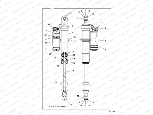 SUSPENSION | SUSPENSION, REAR SHOCK - Z15VCE87AT/AV (700019)