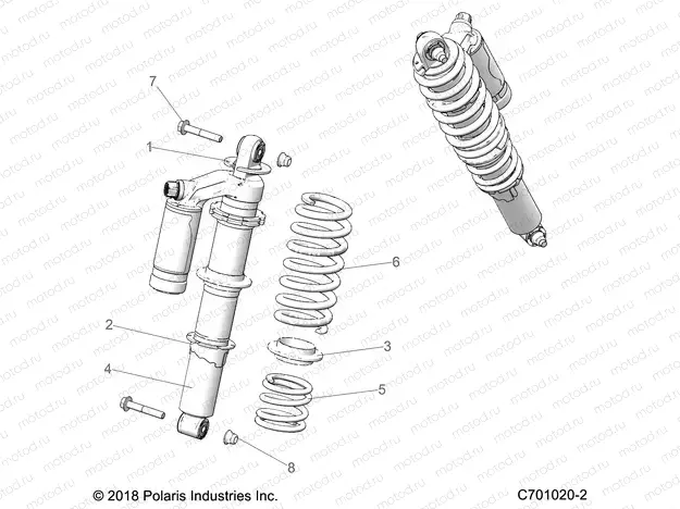 SUSPENSION | SUSPENSION, REAR SHOCK - Z20A5A87B2/E87BP/BK/BX (C701020-2)