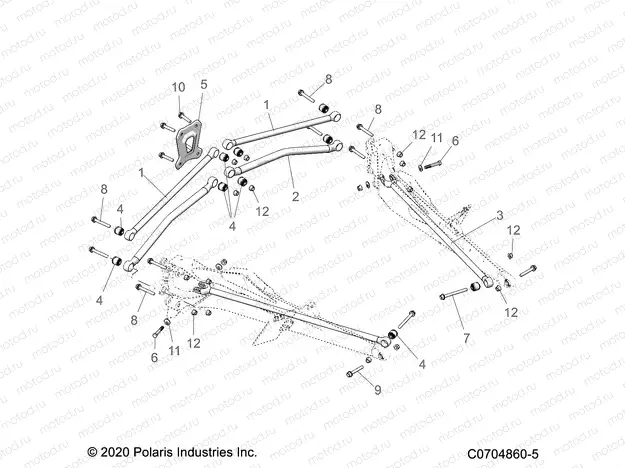 SUSPENSION | SUSPENSION, REAR TRAILING ARMS MOUNTING - Z22RME2KAG/BG/K2KAN/BN (C0704860-5)