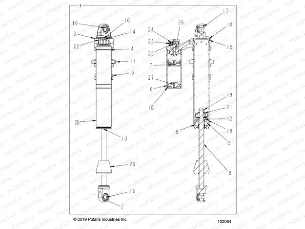 SUSPENSION | SUSPENSION, SHOCK, FRONT PIGGYBACK, LH, RH, INTERNALS - A20SLZ95AE (102064)
