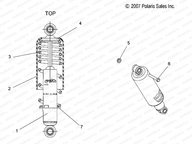 SUSPENSION | SUSPENSION, SHOCK, FRONT TRACK (7043048) - S20CFE5BSL (49SNOWSHOCKFRONT7043048)