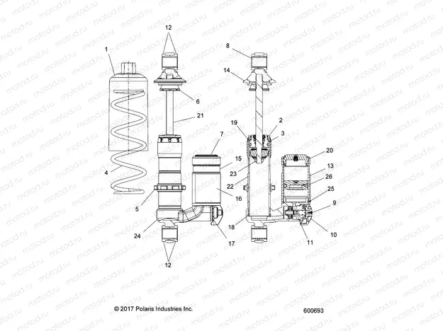 SUSPENSION | SUSPENSION, SHOCK, FRONT TRACK 7044623 - S22FJE8PS/PE/FJE8PS/PE ALL OPTIONS (600693C)