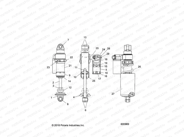 SUSPENSION | SUSPENSION, SHOCK, FRONT TRACK (7044878) - S20EDE8RS/8REM  (600969)
