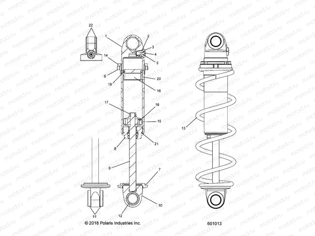SUSPENSION | SUSPENSION, SHOCK, FRONT TRACK (CLEAR COIL OVER) - S20EFK8RS/EFK8RE/EFM8RS/EFM8RE (601013)
