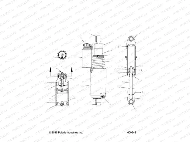 SUSPENSION | SUSPENSION, SHOCK, FRONT TRACK (CLEAR) - S20DCH6PS (600342)