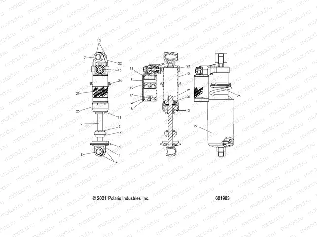 SUSPENSION | SUSPENSION, SHOCK, FRONT TRACK- S22TKL8RS/8RE ALL OPTIONS (601983)