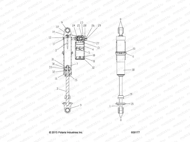SUSPENSION | SUSPENSION, SHOCK, IFS, HI LO ADJ. (7044384) - S20DCH6PS (600177)