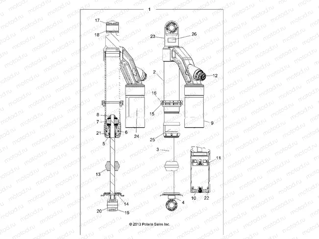 SUSPENSION | SUSPENSION, SHOCK, REAR - A15SYL95AP (49ATVSHOCKRR7044100)
