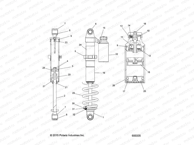 SUSPENSION | SUSPENSION, SHOCK, REAR TRACK - S20DCH8RS (7044566) - S19DCH8PS (600335)