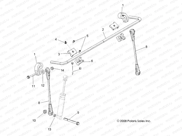 SUSPENSION | SUSPENSION, STABILIZER BAR, FRONT - R11VH76/VY76 ALL OPTIONS (49RGRSTABILIZERFRT09RZR)