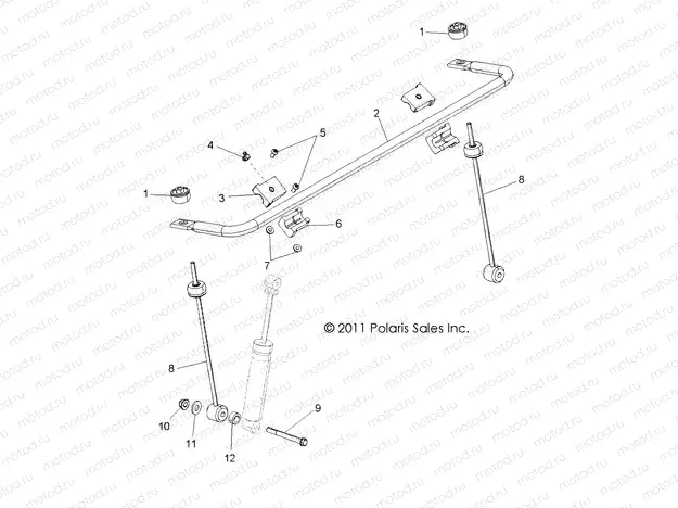 SUSPENSION | SUSPENSION, STABILIZER BAR, FRONT - Z18VHA57B2 (49RGRSTABILIZERFRT12RZR570)