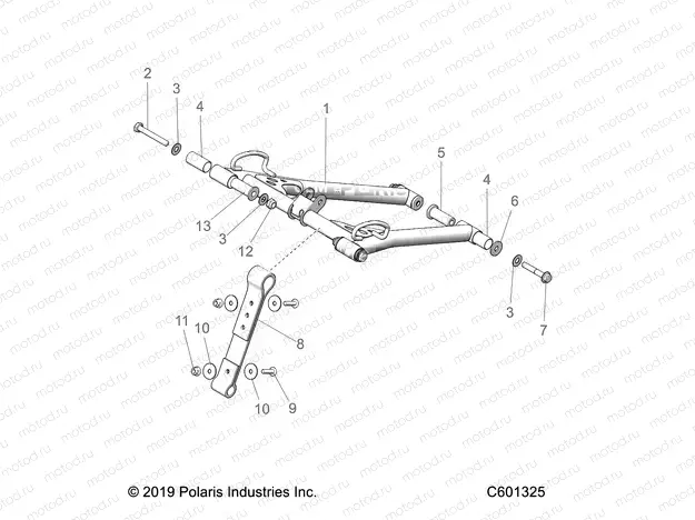 SUSPENSION | SUSPENSION, TORQUE ARM, FRONT - S23TDV8MS/8ME (C601325)