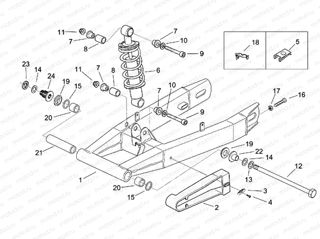 Swing arm - Shock absorber