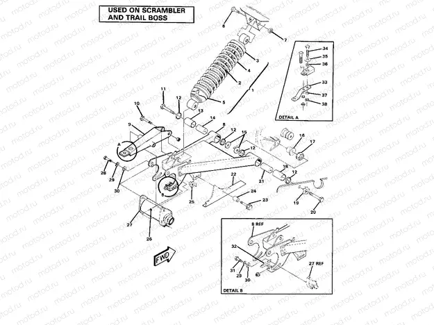 Swing Arm Weldment and Rear Shock Assembly (4910981098032A) | Swing Arm Weldment and Rear Shock Assembly (4910981098032A)