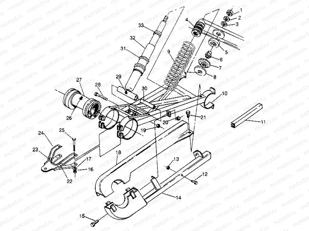 SWING ARM WELDMENT (REAR) 6x6 300 W948730 (4926792679C011) | SWING ARM WELDMENT (REAR) 6x6 300 W948730 (4926792679C011)