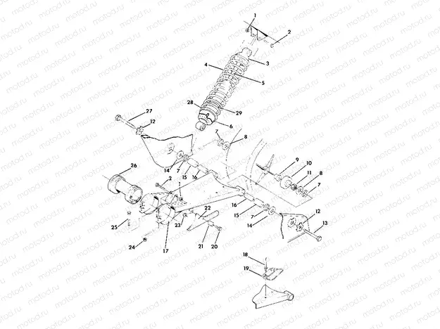 SWING ARM WELDMENT/REAR SHOCK ASSEMBLY TRAIL BLAZER (4919761976021A) | SWING ARM WELDMENT/REAR SHOCK ASSEMBLY TRAIL BLAZER (4919761976021A)