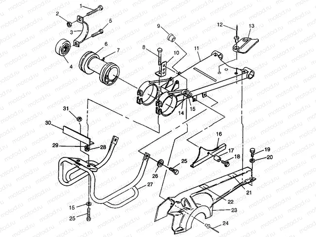 SWING ARM/GUARD MOUNTING Magnum 6X6 - W968744 and Magnum 6X6 Swedish - S968 (4936073607C008) | SWING ARM/GUARD MOUNTING Magnum 6X6 - W968744 and Magnum 6X6 Swedish - S968 (4936073607C008)
