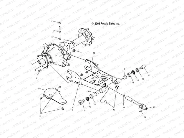 SWING ARM/REAR AXLE MOUNTING - A04JD32AA (4977487748D06) | SWING ARM/REAR AXLE MOUNTING - A04JD32AA (4977487748D06)