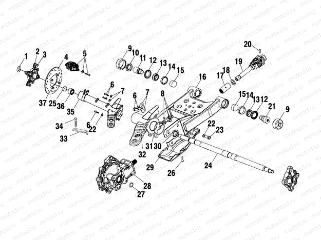 SWING ARM/REAR GEARCASE MOUNTING - A02CK42AA/AB (4970327032C04) | SWING ARM/REAR GEARCASE MOUNTING - A02CK42AA/AB (4970327032C04)