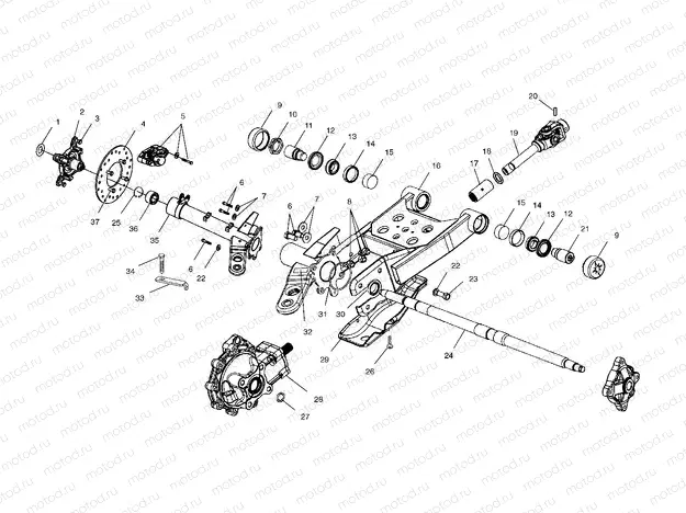 SWING ARM/REAR GEARCASE MOUNTING - C02CD50AC (4972407240D01) | SWING ARM/REAR GEARCASE MOUNTING - C02CD50AC (4972407240D01)