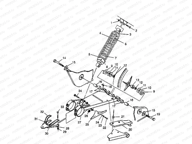 SWING ARM/SHOCK MOUNTING 2X4 300 W957530 (4930053005B010) | SWING ARM/SHOCK MOUNTING 2X4 300 W957530 (4930053005B010)
