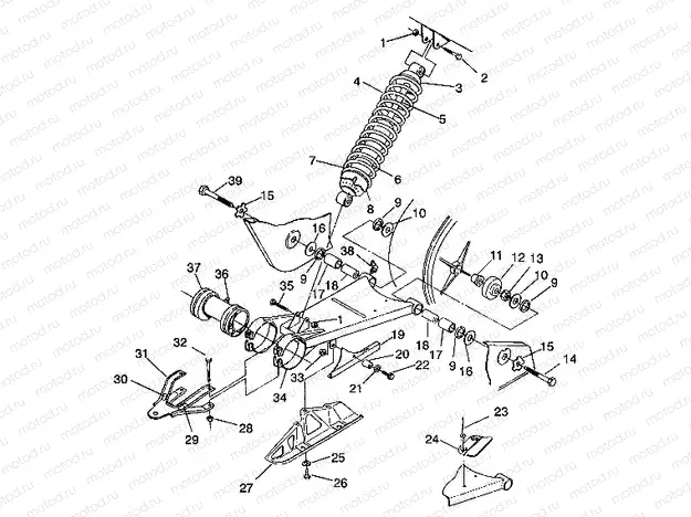 SWING ARM/SHOCK MOUNTING 4X4 350L S938139 (4924342434023A) | SWING ARM/SHOCK MOUNTING 4X4 350L S938139 (4924342434023A)