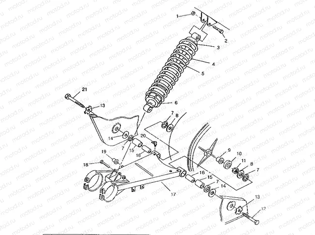 SWING ARM/SHOCK MOUNTING 6x6 400L | SWING ARM/SHOCK MOUNTING 6x6 400L, SWEDISH S948740 and  NORWEGIAN N948740 (4926812681029A)