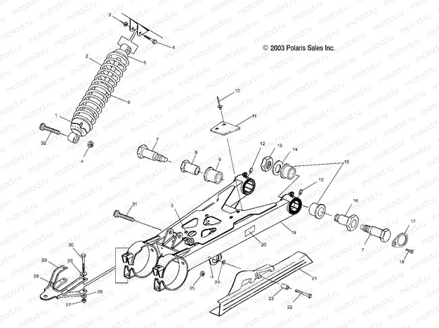 SWING ARM/SHOCK MOUNTING - A04CA32AA/AB/FA (4986248624B11) | SWING ARM/SHOCK MOUNTING - A04CA32AA/AB/FA (4986248624B11)