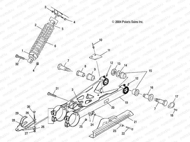 SWING ARM/SHOCK MOUNTING - A05CA32AA/AB/AC/FA (4994839483B11) | SWING ARM/SHOCK MOUNTING - A05CA32AA/AB/AC/FA (4994839483B11)