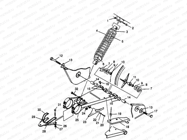 SWING ARM/SHOCK MOUNTING Magnum 2X4 W967544 (4936033603B010) | SWING ARM/SHOCK MOUNTING Magnum 2X4 W967544 (4936033603B010)