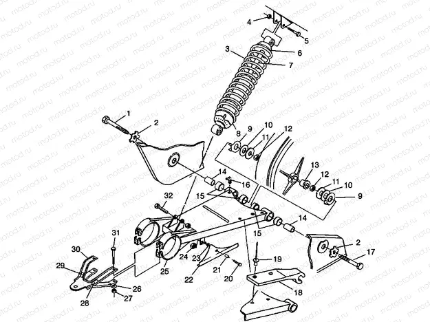 SWING ARM/SHOCK MOUNTING Magnum 2X4 W98AA42A (4945524552B010) | SWING ARM/SHOCK MOUNTING Magnum 2X4 W98AA42A (4945524552B010)