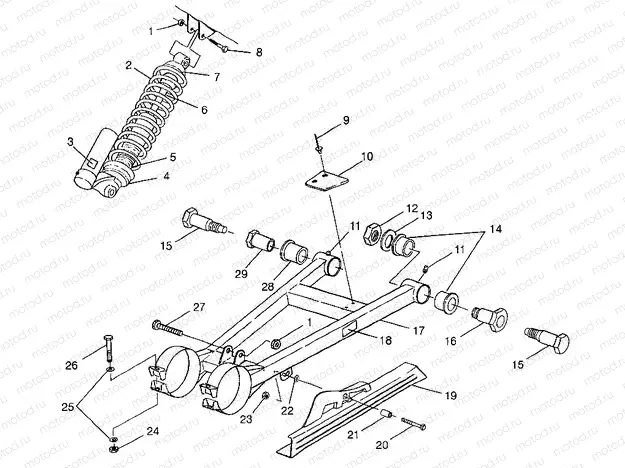 SWING ARM/SHOCK MOUNTING Scrambler 400 W98BC38C (4947254725C007) | SWING ARM/SHOCK MOUNTING Scrambler 400 W98BC38C (4947254725C007)