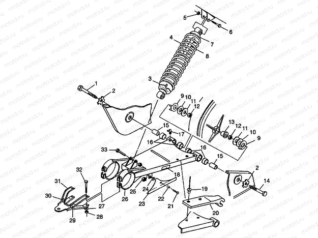 SWING ARM/SHOCK MOUNTING XPLORER 400L W98CC38C (4945414541C001) | SWING ARM/SHOCK MOUNTING XPLORER 400L W98CC38C (4945414541C001)