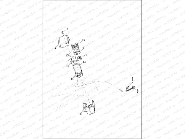 SWITCHES, HANDLEBAR AND TURN SIGNALS, RIGHT, FRONT