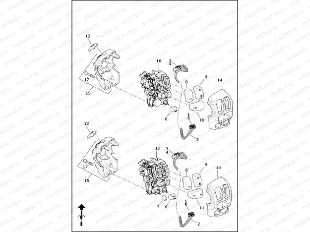 SWITCHES, HANDLEBAR, LEFT - EXCEPT FLHRXS