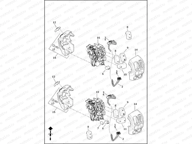 SWITCHES, HANDLEBAR, LEFT - EXCEPT FLHRXS