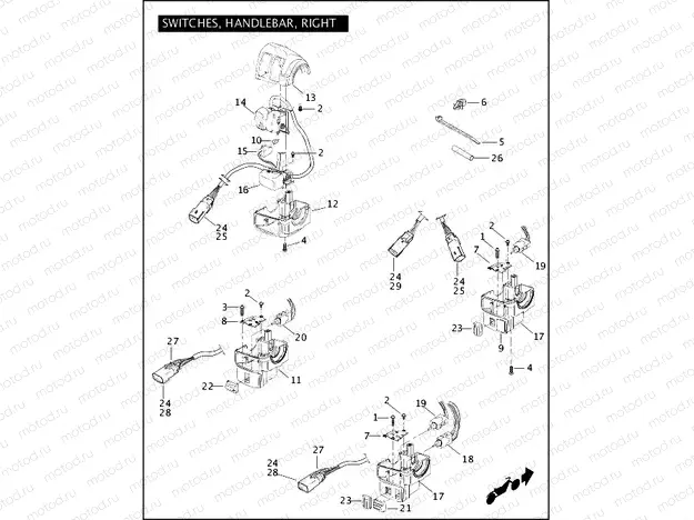 SWITCHES, HANDLEBAR, RIGHT