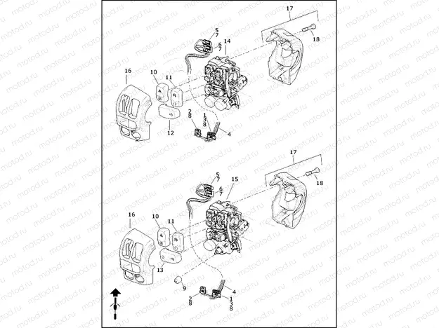 SWITCHES, HANDLEBAR, RIGHT - EXCEPT FLHRXS (2 OF 2)