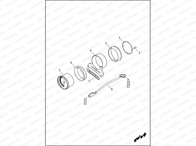 TACHOMETER & BRACKET - FLHP