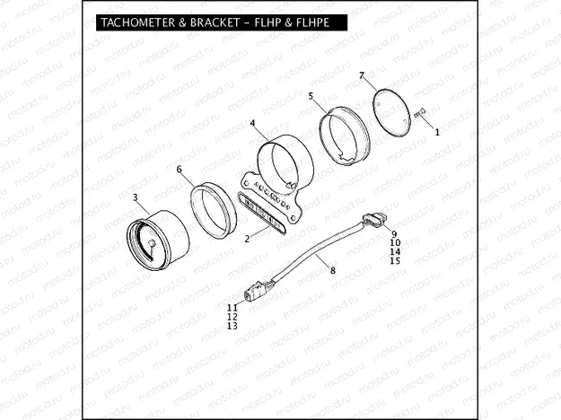TACHOMETER & BRACKET - FLHP & FLHPE