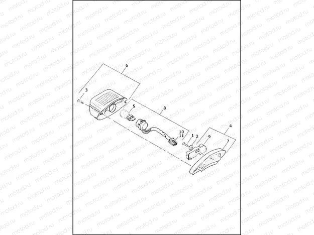 TAIL LAMP AND TURN SIGNALS, REAR - CALIFORNIA, CANADA, DOMESTIC - FLHTCUTG