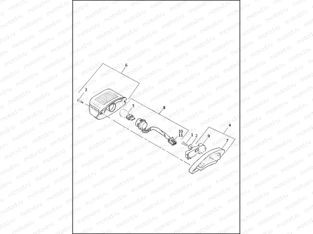TAIL LAMP AND TURN SIGNALS, REAR - DOMESTIC - FLHTCUTG
