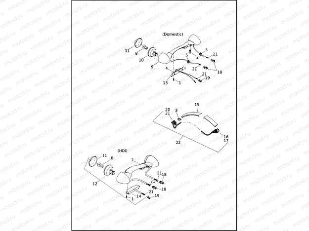 TAIL LAMP AND TURN SIGNALS, REAR - FLHT