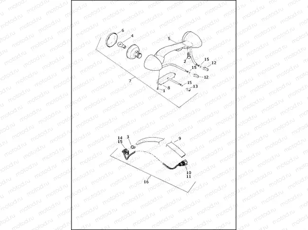 TAIL LAMP AND TURN SIGNALS, REAR - FLHTK, FLHTKL, FLTRU (HDI)